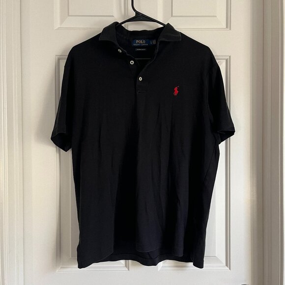 Black Classic Fit Men's Ralph Lauren Polo Shirt - Picture 1 of 3
